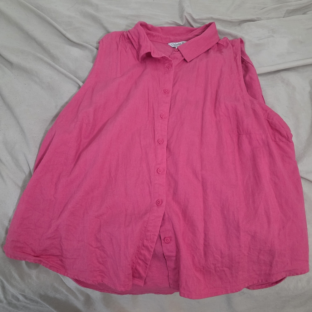 Vibrant Pink Sleeveless Blouse